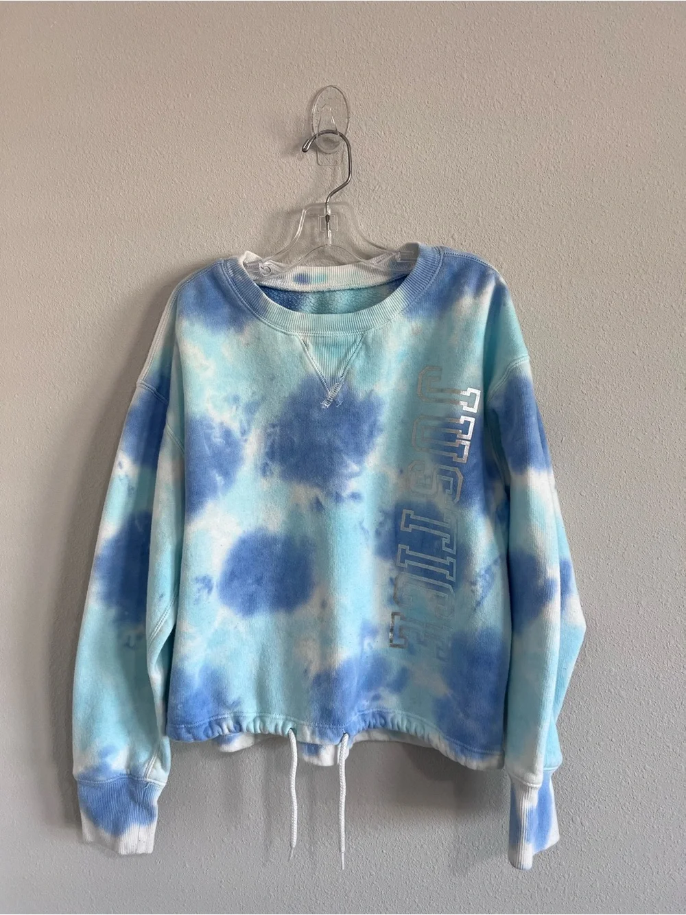 Blue Tie-Dye Crewneck Sweatshirt - girls